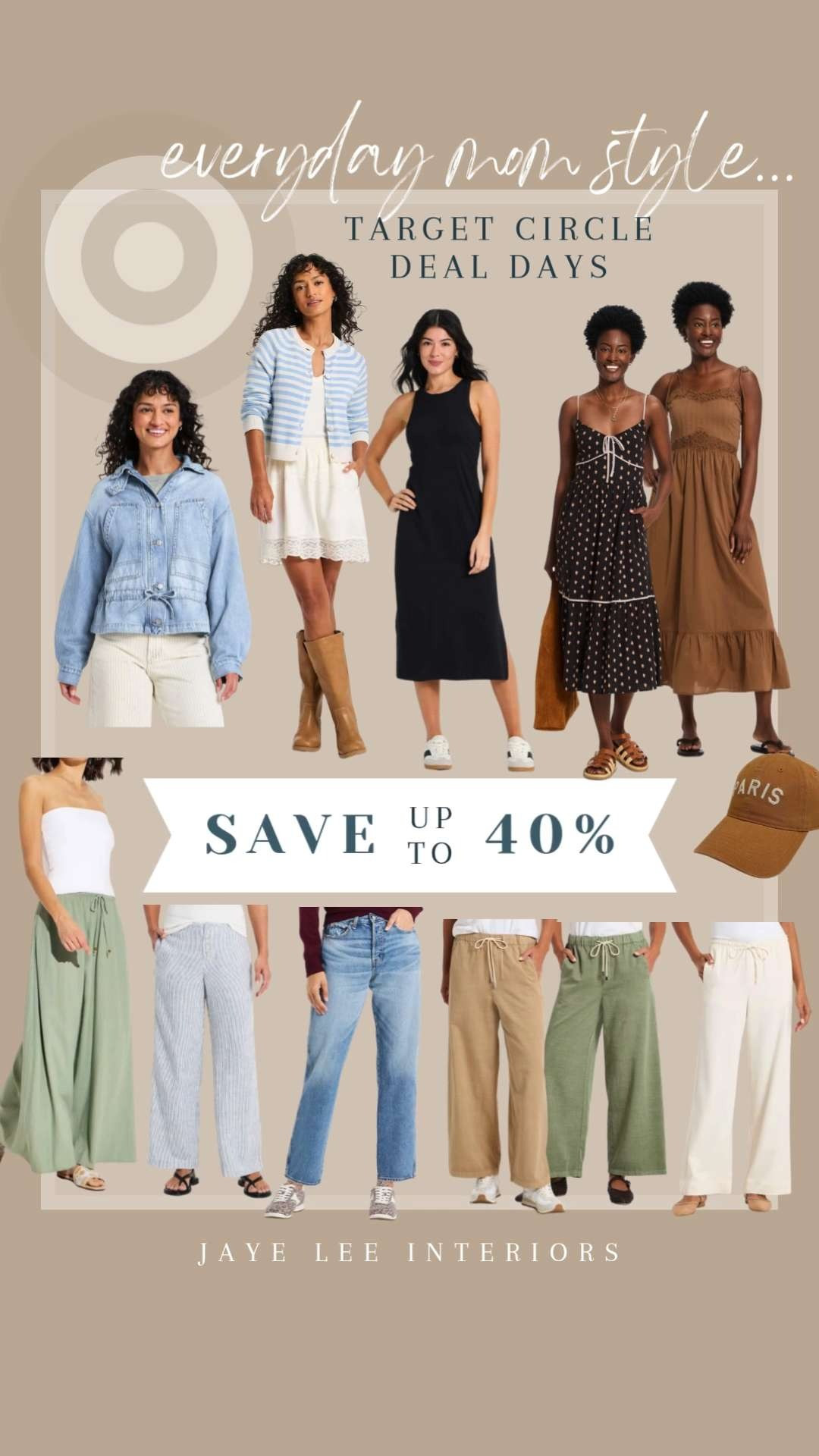 Great Spring and Summer Basics on Sale during Target Circle Deal Days! Most of these are pieces I already own + love, and the rest are going in my cart this week during the sale! All pieces are comfortable and effortless "everyday mom style", great for busy moms on the move! flowy skirts, linen pants, wide leg chinos, boyfriend jeans, denim jacket, athleisure dress, striped sweater, maxi dresses, vacation outfits beach, easter outfits women, easter dress #jleeinteriors 

 

#LTKmomlife #LTKOver40 #LTKSaleAlert