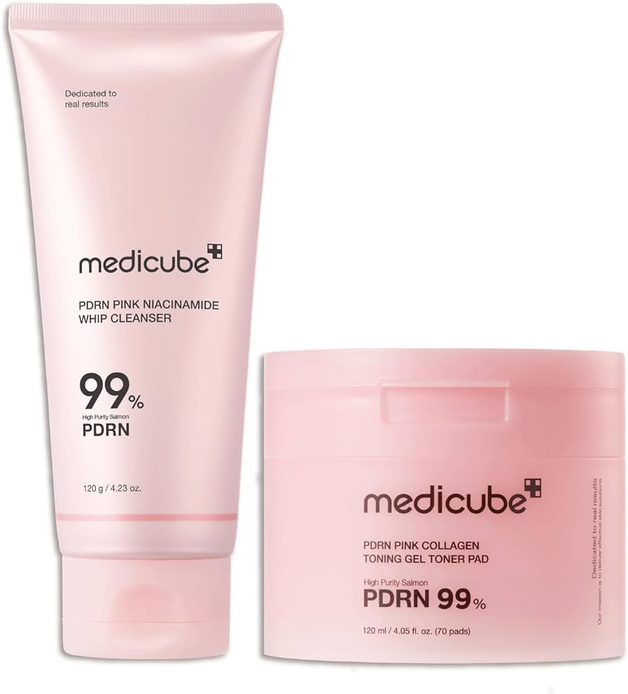 medicube Salmon PDRN Daily Skincare Duo: PDRN Marshmallow Whip Cleanser and Pink Collagen Jelly P... | Amazon (US)