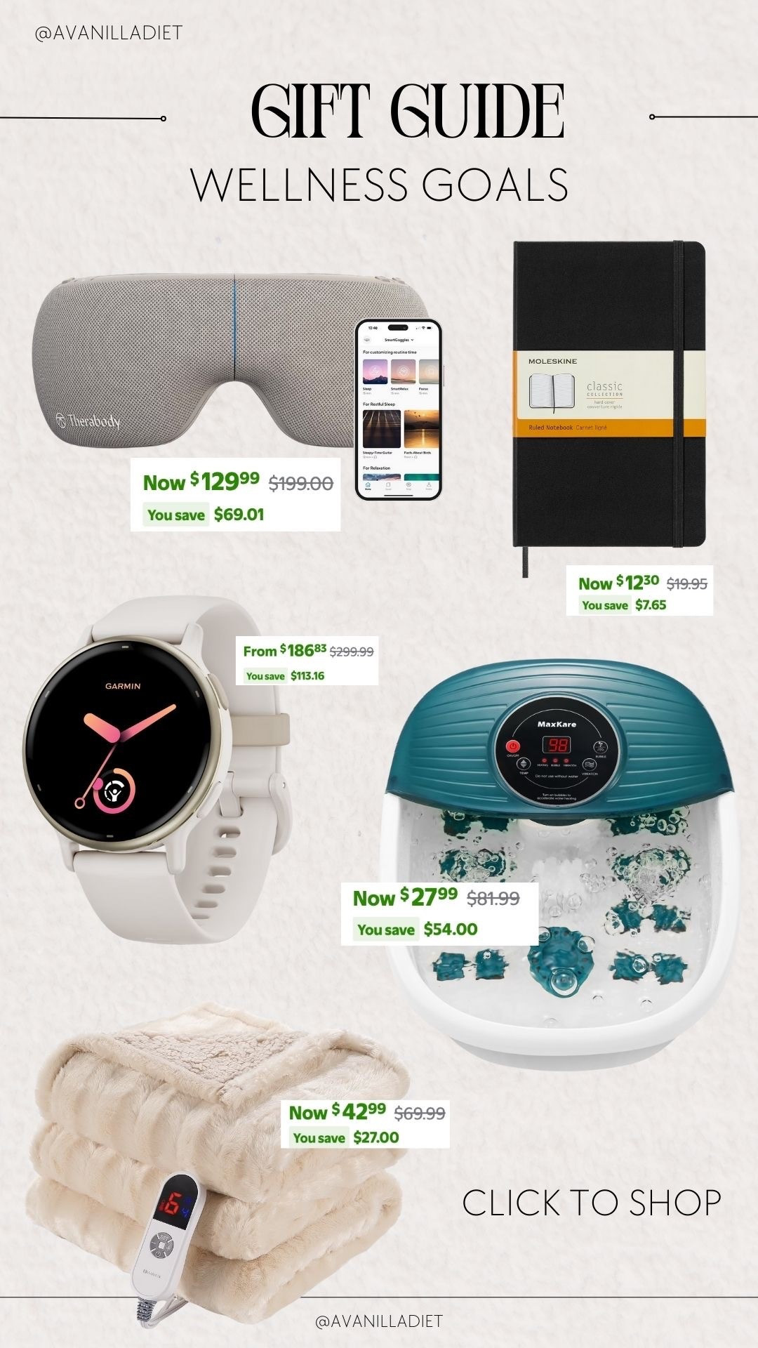 Wellness goals gift guide 🎁🌿

#newyearwellness #wellnessgoals #healthyliving #resetseason #ltkwellness #mindbodybalance #walmartwellnessfinds #walmartgiftguide


#LTKGiftGuide #LTKSaleAlert #LTKselfcare