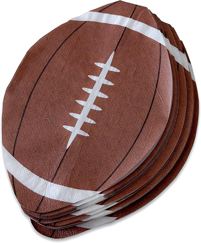 Football Party Napkins - 100 Pack Disposable Football Shape Paper Napkins 5" x 7.5" Perfect for S... | Amazon (US)