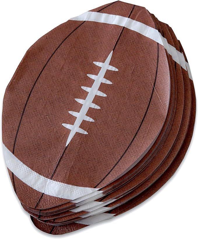 Football Party Napkins - 100 Pack Disposable Football Shape Paper Napkins 5" x 7.5" Perfect for S... | Amazon (US)