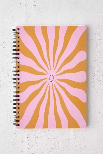 trajeado14 Cute Retro Sun Face Spiral Notebook | Urban Outfitters (US and RoW)