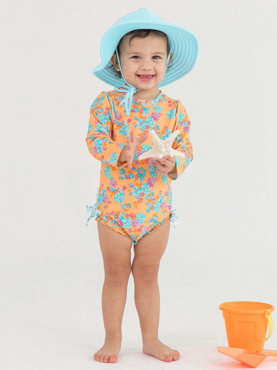 Long Sleeve One Piece Rash Guard | RuffleButts / RuggedButts