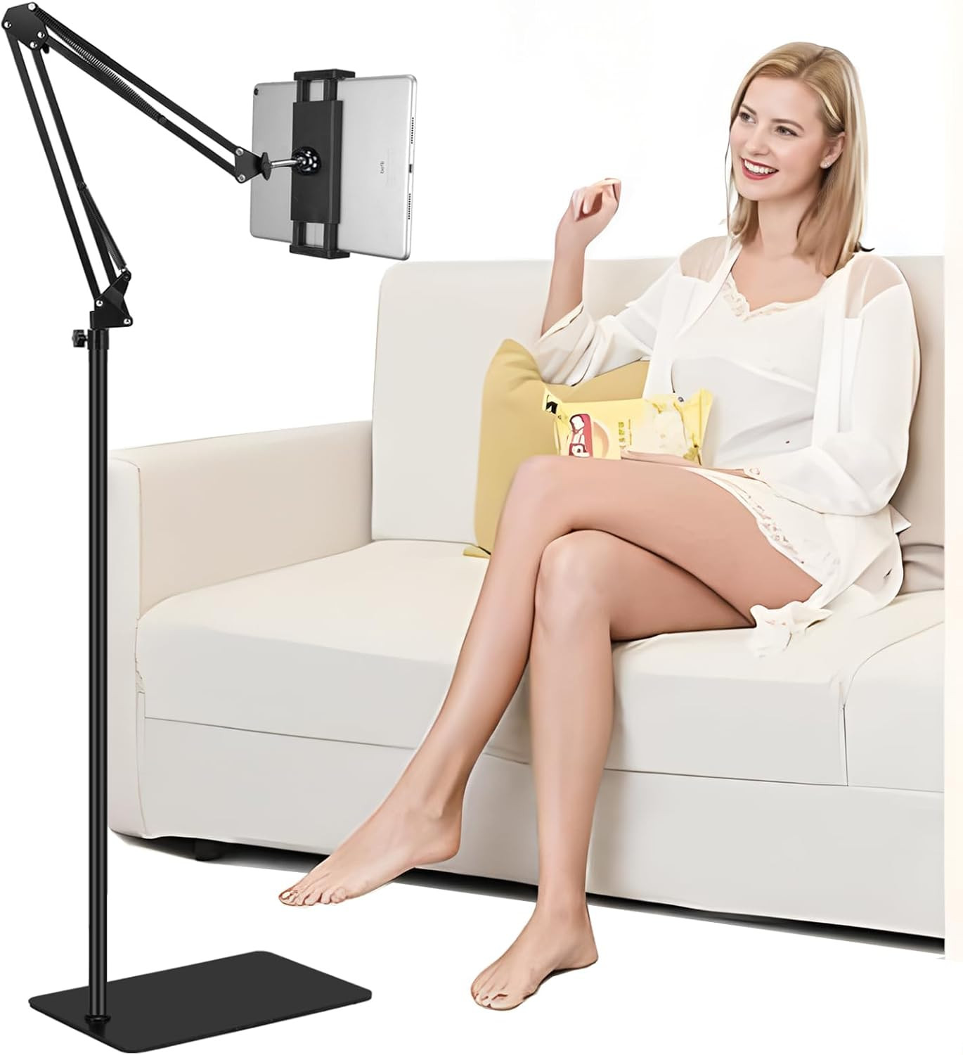 This adjustable tablet floor stand is designed to keep your hands free while you relax, work, or create. With a stable 5lb metal base and 360° rotation, it allows you to easily adjust height and angle for the perfect viewing position. Compatible with iPhone iPad Pro Air Mini Samsung Tab Kindle and e readers, it’s ideal for watching movies, reading, live streaming, or workouts. Tap to explore and make your daily routine more comfortable and practical.

#TabletStand #PhoneHolder #AdjustableStand #HomeSetup 

 #LTKHome #LTKSaleAlert #LTKFamily