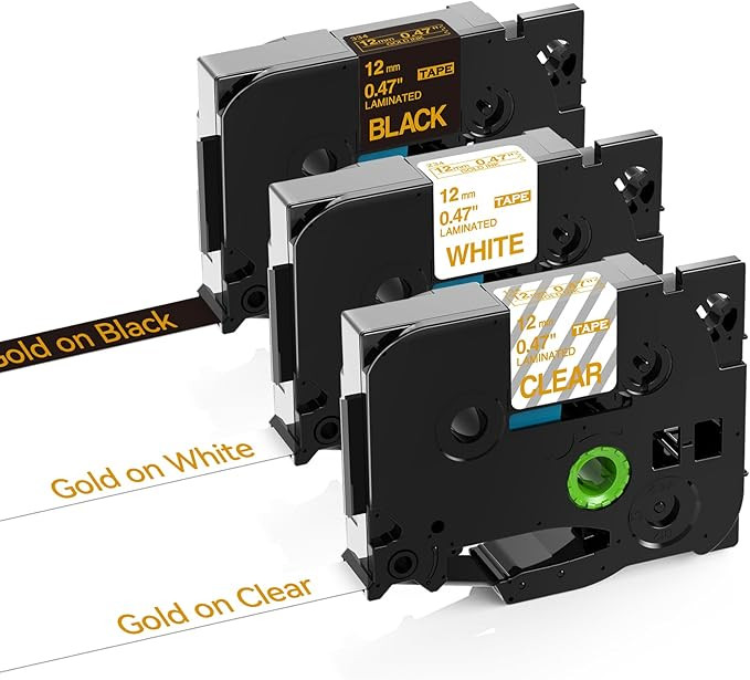 Compatible with Brother p-Touch Label Maker Tape Gold on Clear Replacement for Brother TZe Label ... | Amazon (US)