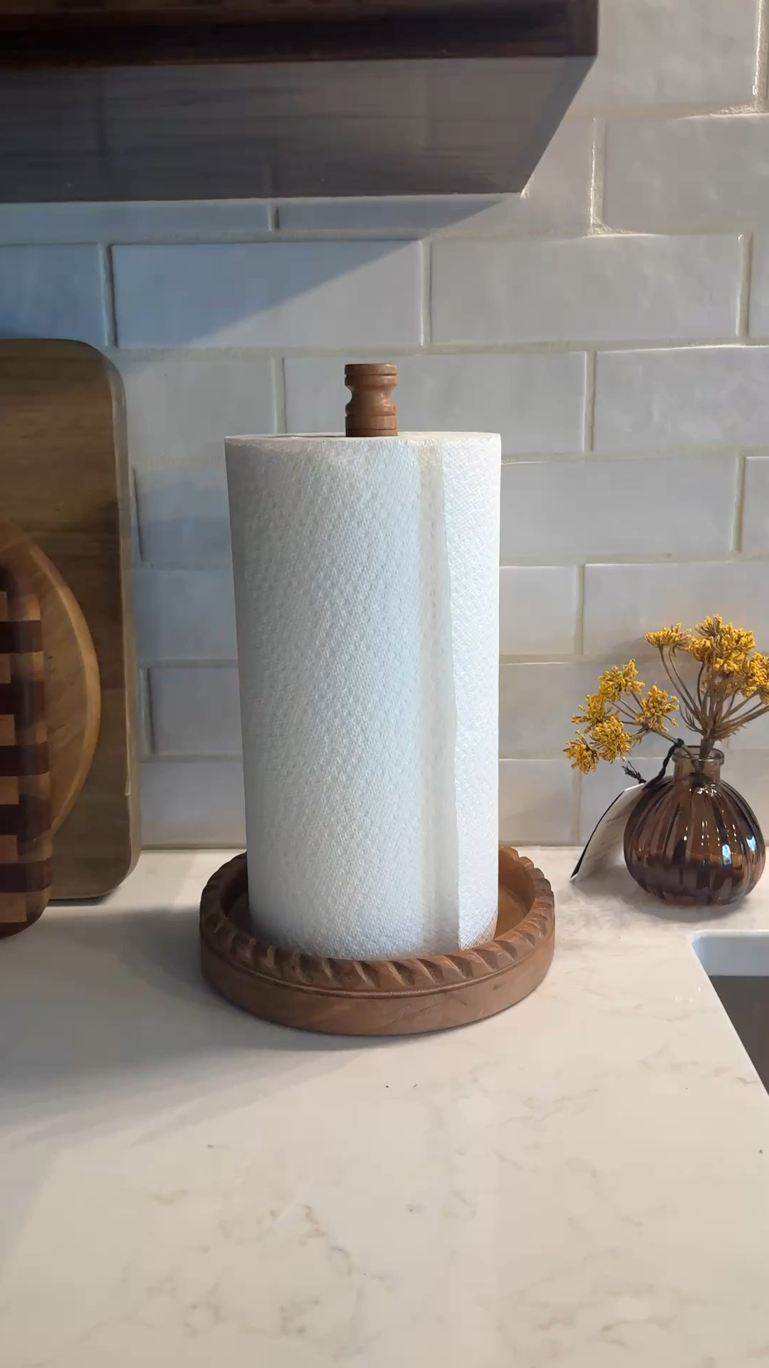 Hearth and hand wooden carved paper towel holder

#LTKHome