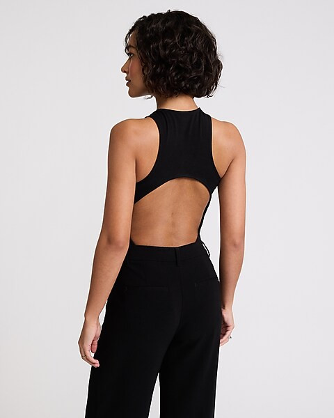 Body Contour Stretch Cotton Back Cutout Bodysuit | Express