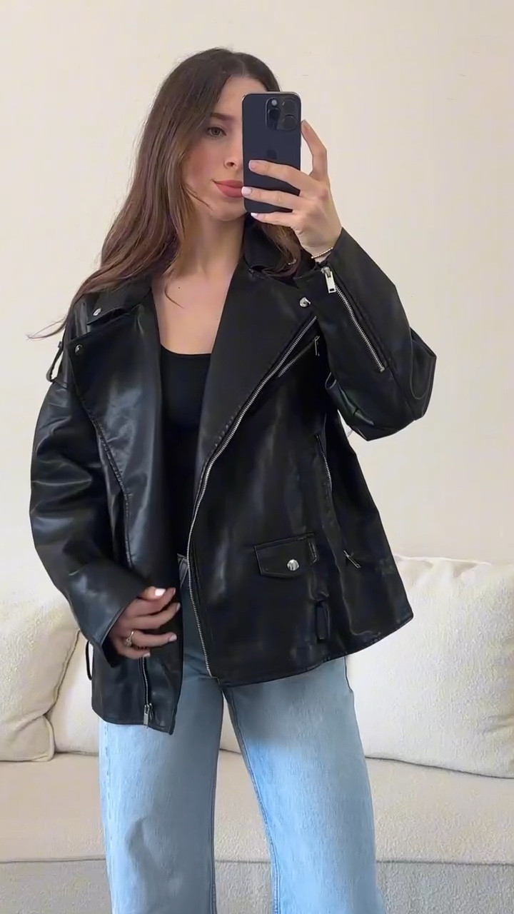 The best oversized black leather jacket from amazon! And it’s on sale right now for Black Friday! It also comes in so many other cute colors! I’m currently eyeing the grey! I’m wearing a size large for reference! 

#LTKCyberWeek #LTKStyleTip #LTKFindsUnder50