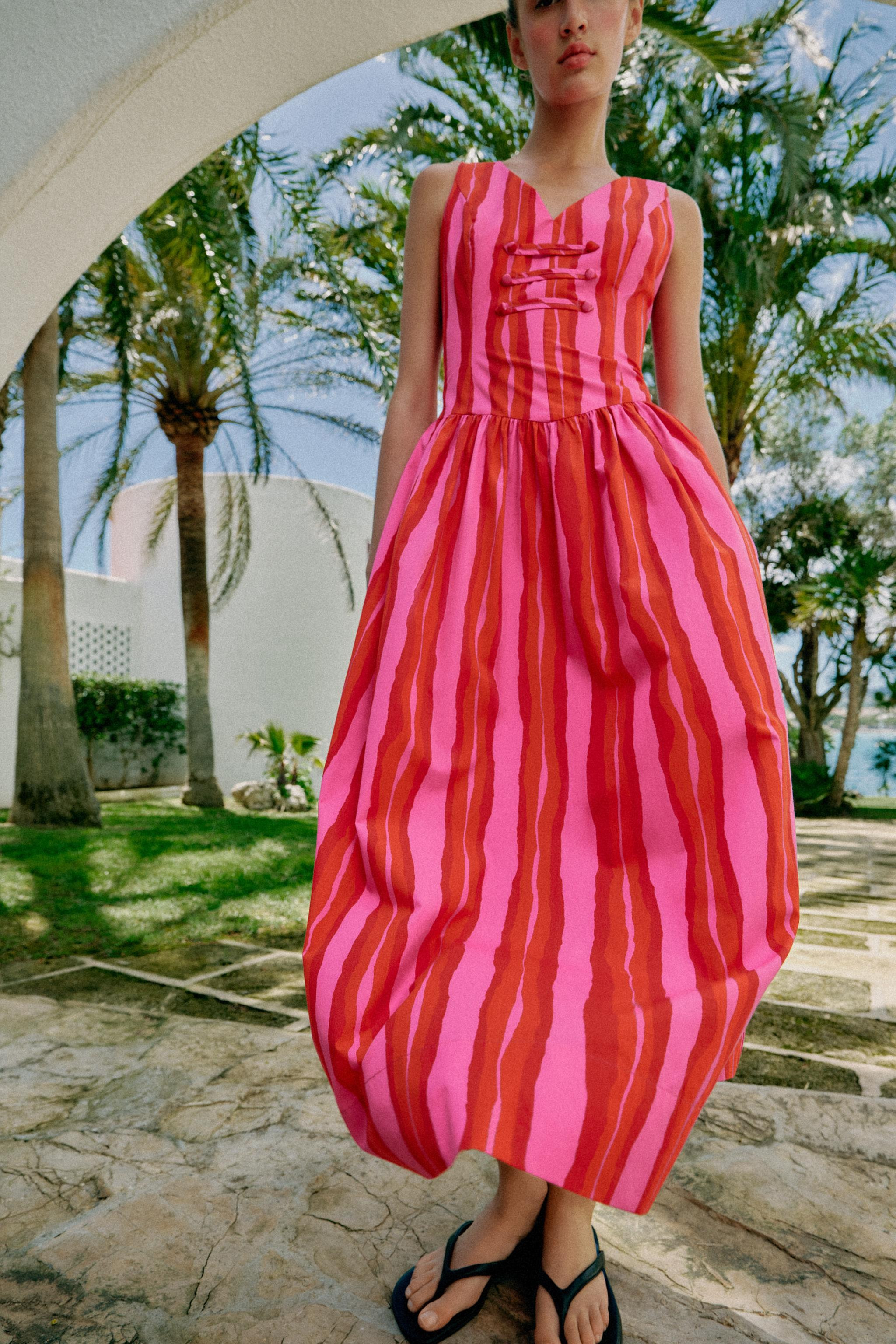 STRIPED FIREMAN CLASP DRESS | Zara US