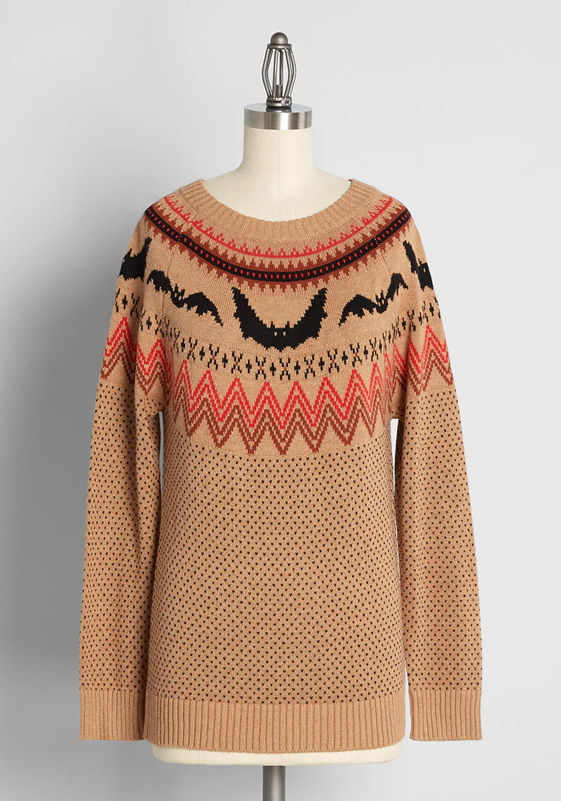 It Be Like 'Bat' Fair Isle Sweater | ModCloth