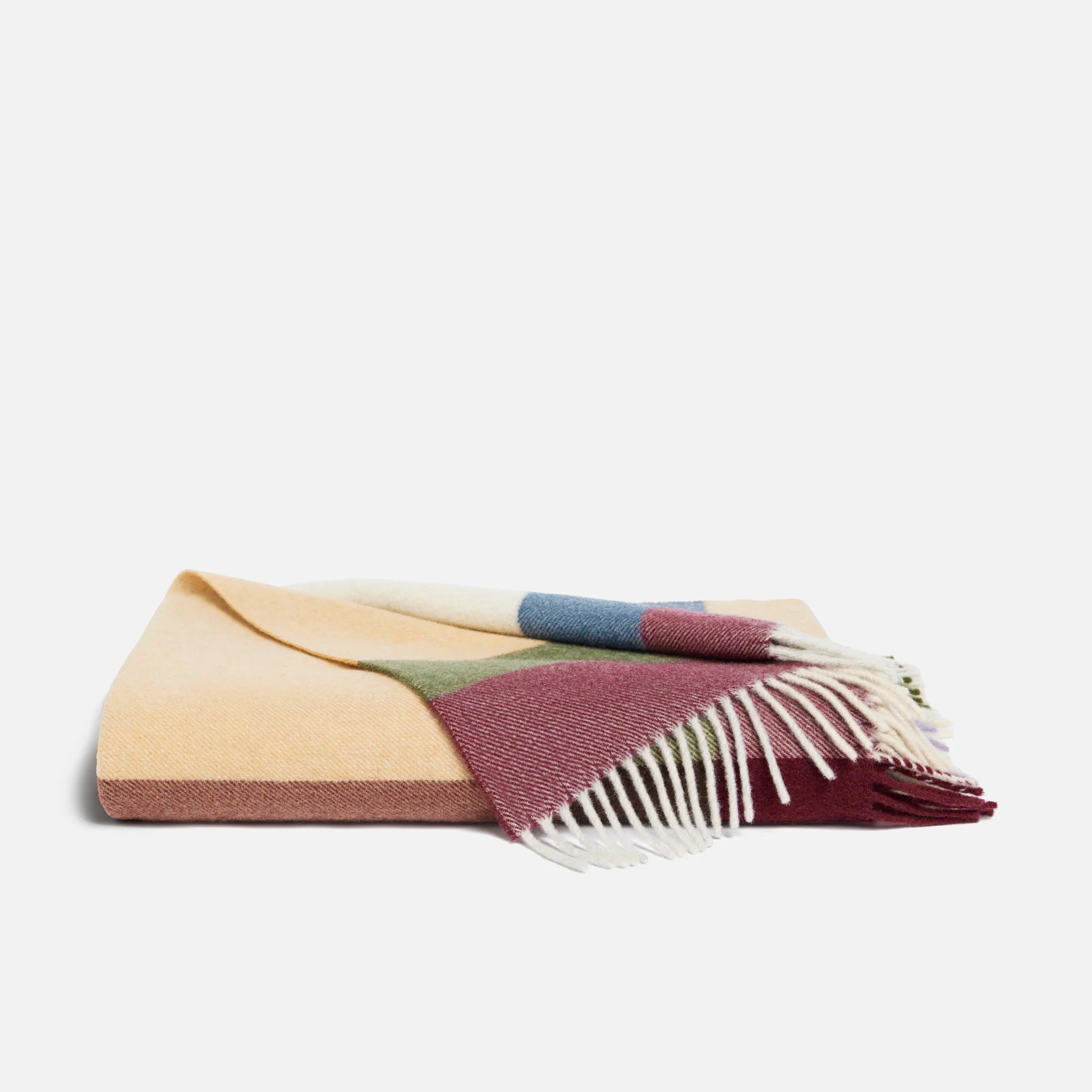 Brooklinen Modern Check Lambswool Throw Blanket in Terrain | Brooklinen