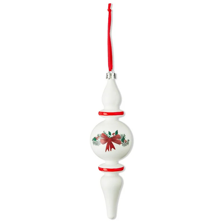 Red and White Finial Christmas Ornament, 6.75", by Holiday Time | Walmart (US)