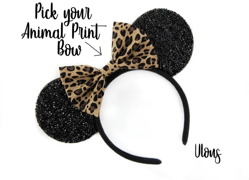 Animal Print Mickey Ears: Leopard, Zebra, Giraffe, or Tiger Bow | Etsy (Global)