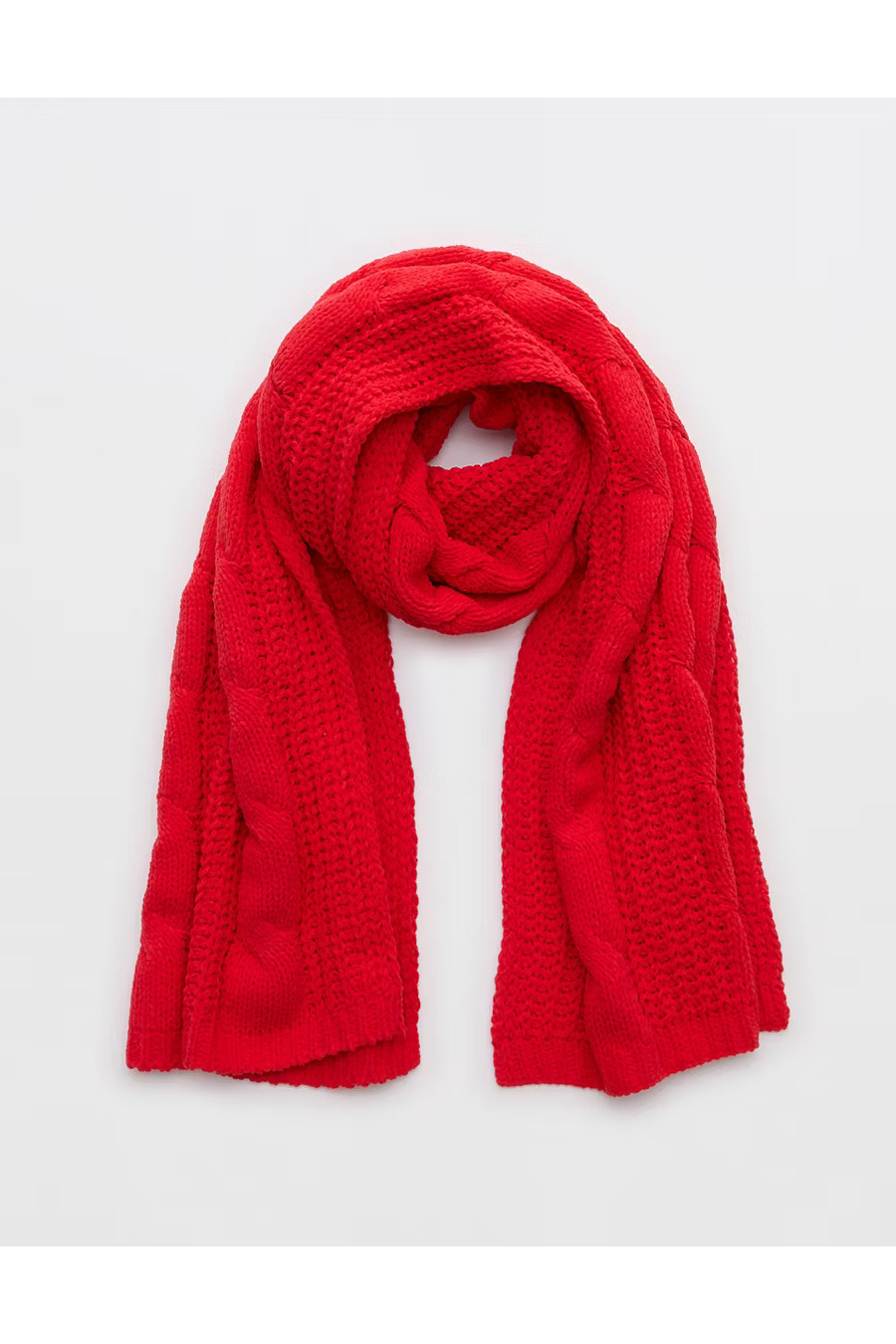 Aerie Cable Scarf Women's Bright Red One Size | American Eagle Outfitters (US & CA)