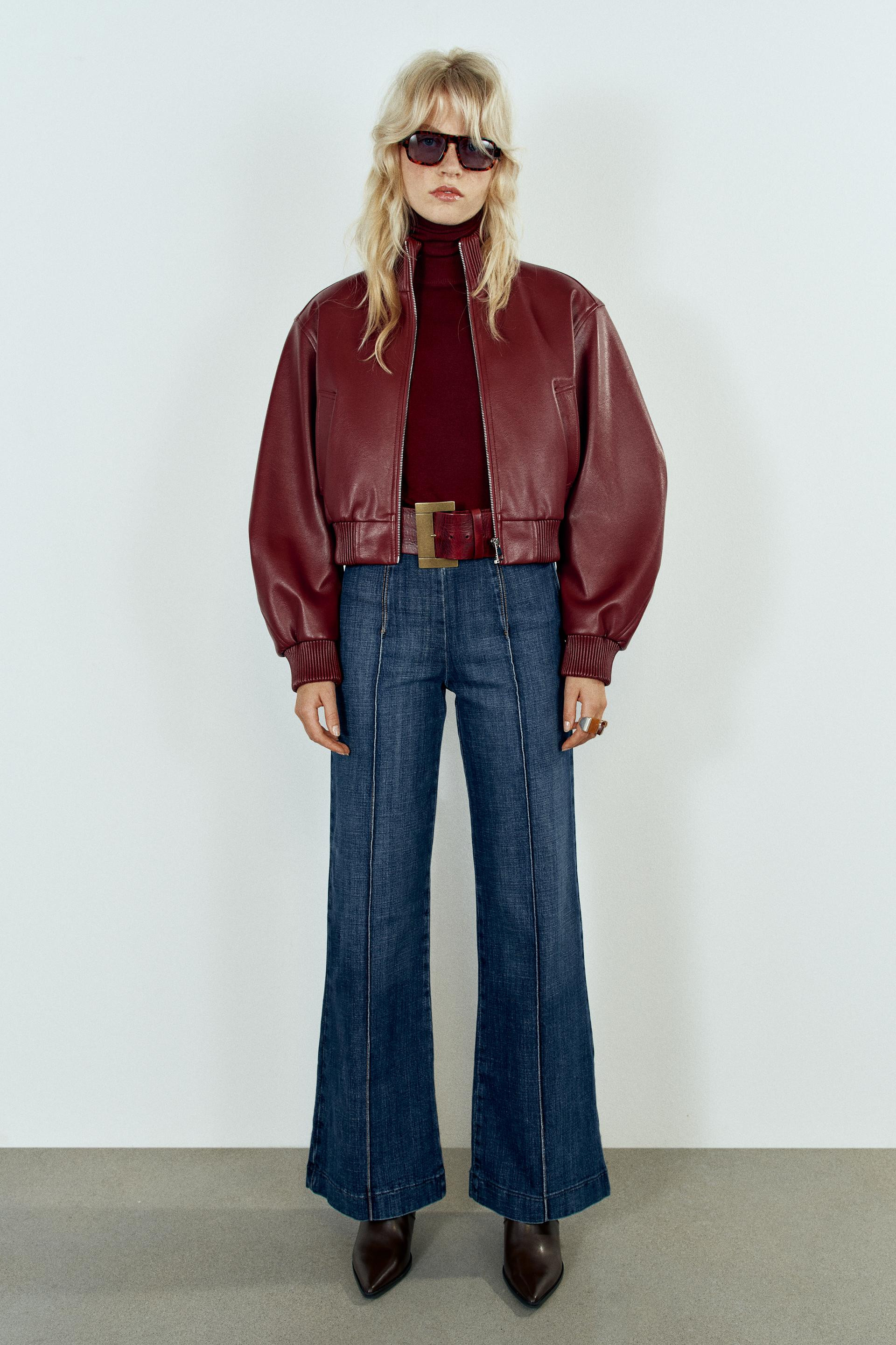 CROPPED BOMBER JACKET WITH SHOULDER PADS | Zara US