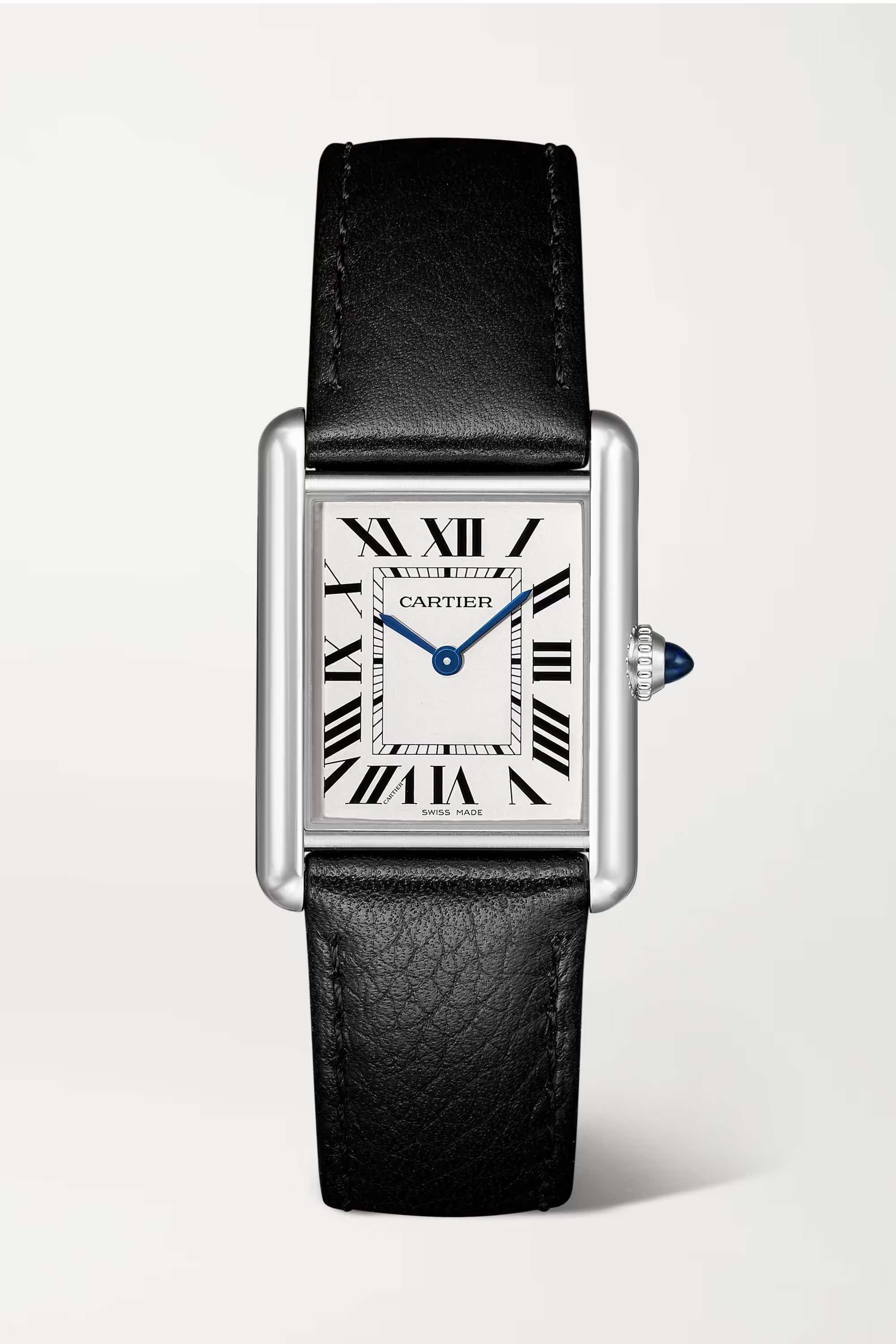 Tank Must 22mm stainless steel and textured-leather watch | NET-A-PORTER (UK & EU)