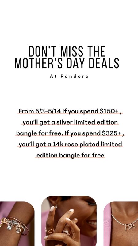 Psss…spread the word! 
#MothersDay #Pandora #mothersdaydeala

#LTKGiftGuide #LTKSeasonal #LTKFind