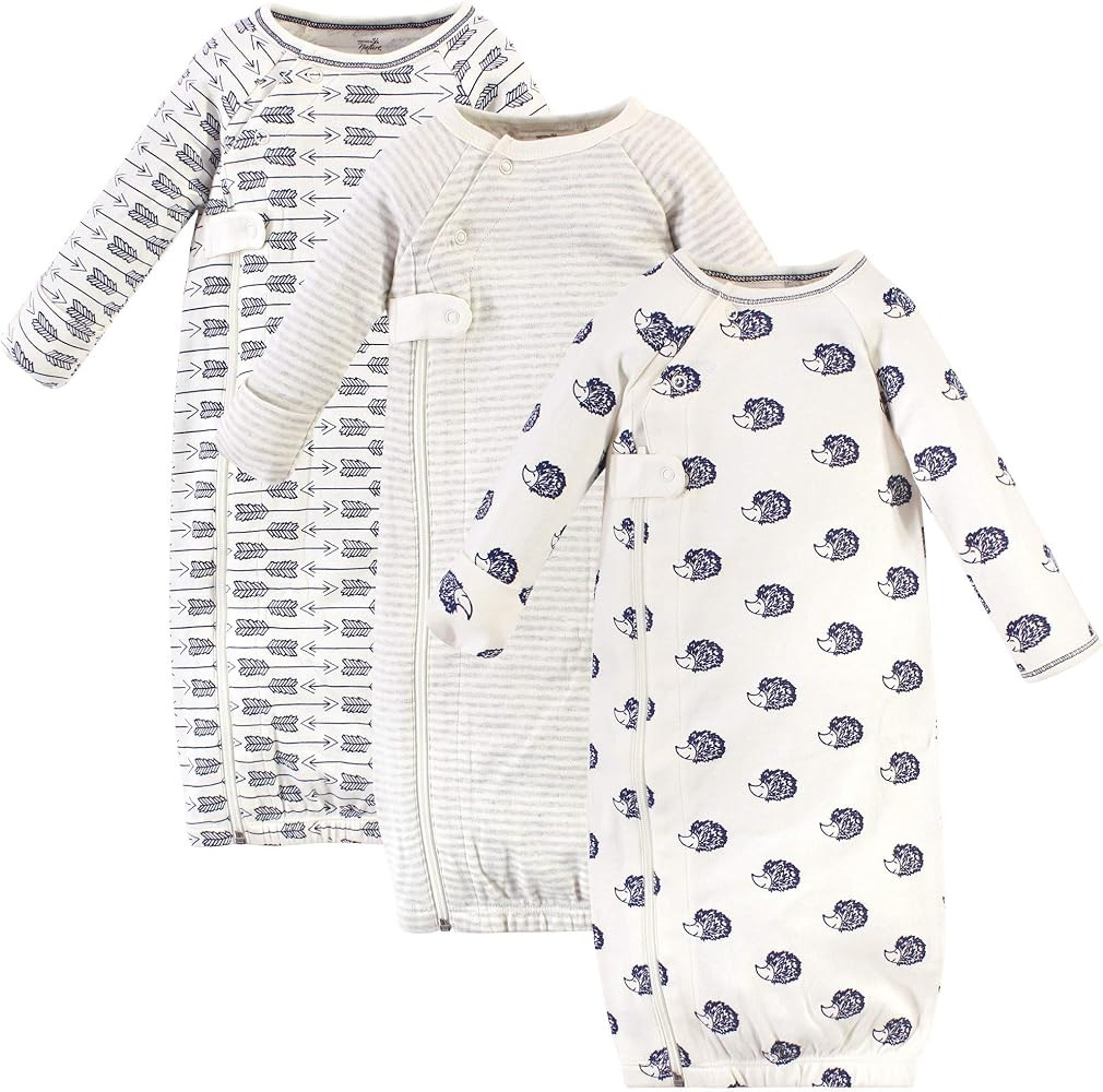 Touched by Nature baby-girls Organic Cotton Zipper Gowns | Amazon (US)
