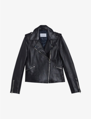 Classic biker-collar leather jacket | Selfridges
