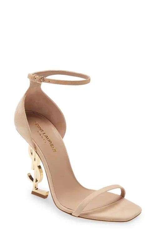Saint Laurent Opyum YSL Ankle Strap Sandal in Misia at Nordstrom, Size 7.5Us | Nordstrom