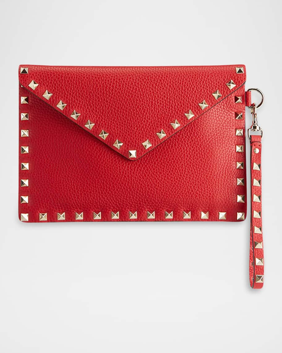 Valentino Garavani Rockstud Envelope Flap Wristlet Pouch | Neiman Marcus