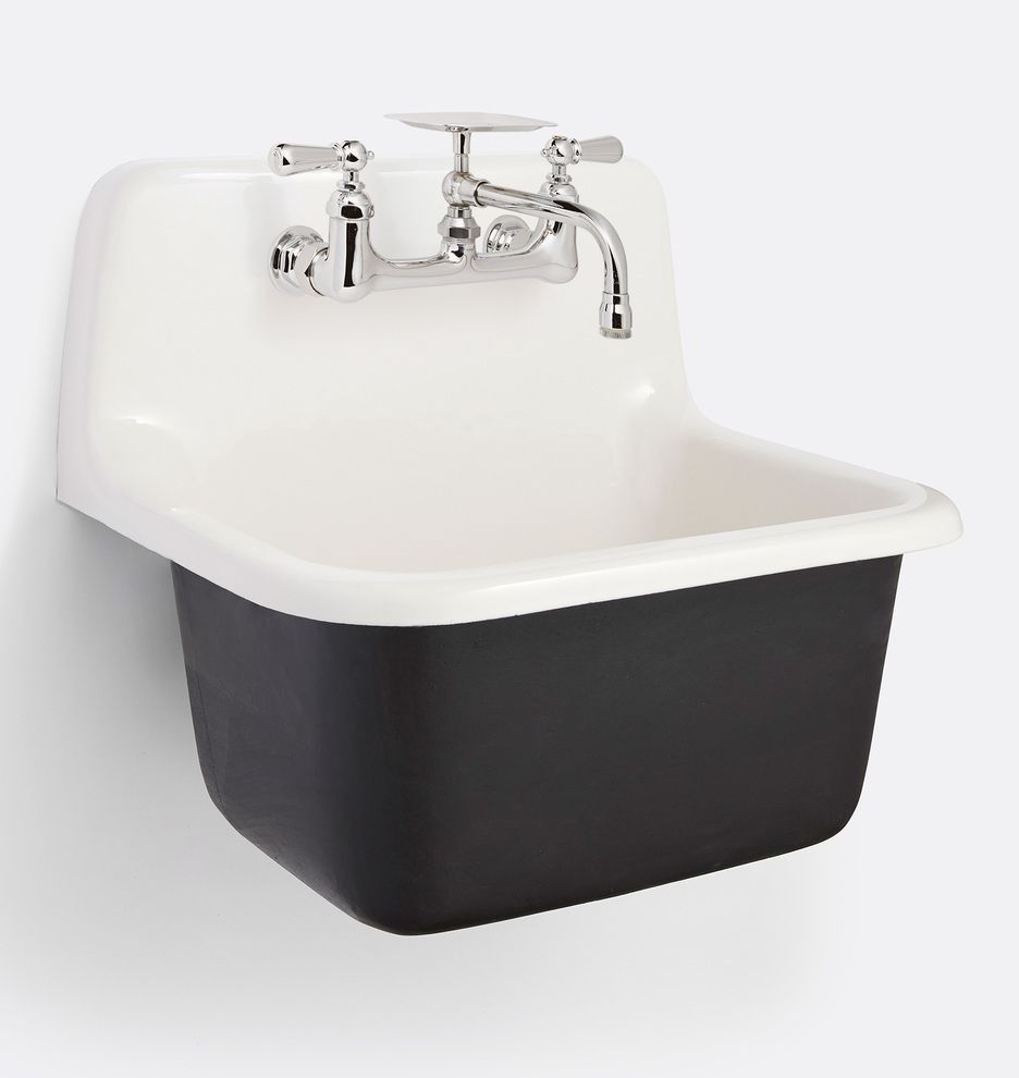 Grizzly Cast Iron Utility Sink with Drain and Faucet | Rejuvenation