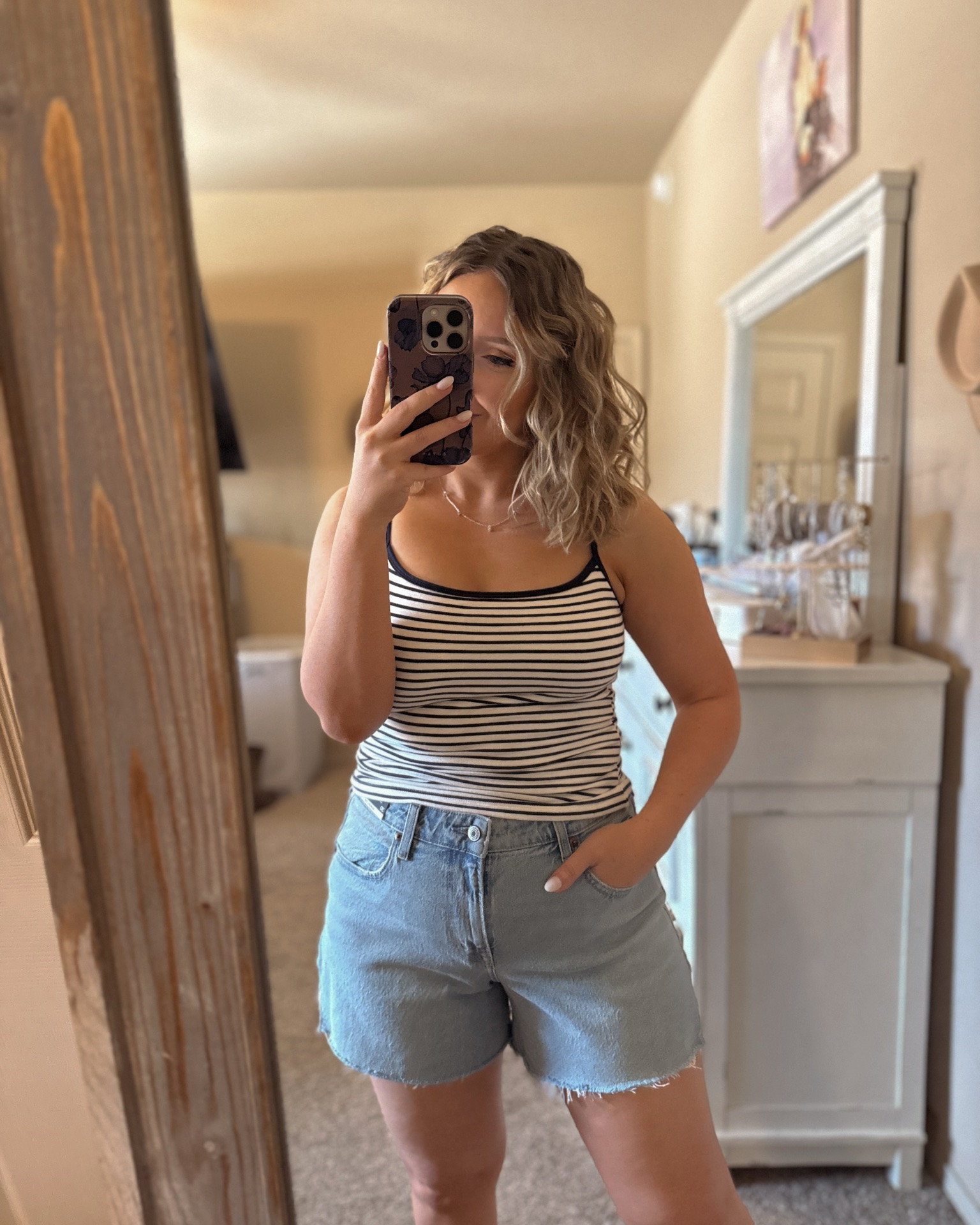 This Abercrombie combo is giving effortless 90s energy in the best way. The striped cami has a built-in bra so it’s supportive and easy to wear on its own, and the A-line denim shorts are actually mom-friendly with a longer length that makes them feel so much more comfortable and wearable. Cute, simple, and perfect for everyday life when you want to feel put together without overthinking it.



Abercrombie 90s cami striped, Abercrombie built in bra cami, striped tank top women built in bra, Abercrombie A line denim shorts, mom friendly denim shorts longer back, modest denim shorts women, summer outfit Abercrombie, casual 90s outfit women, easy everyday summer outfit, postpartum friendly denim shorts, comfy denim shorts women, throw on summer outfit, Abercrombie basics outfit, striped summer tank women @abercrombie

#LTKgrwm #LTKootd #LTKmomlife