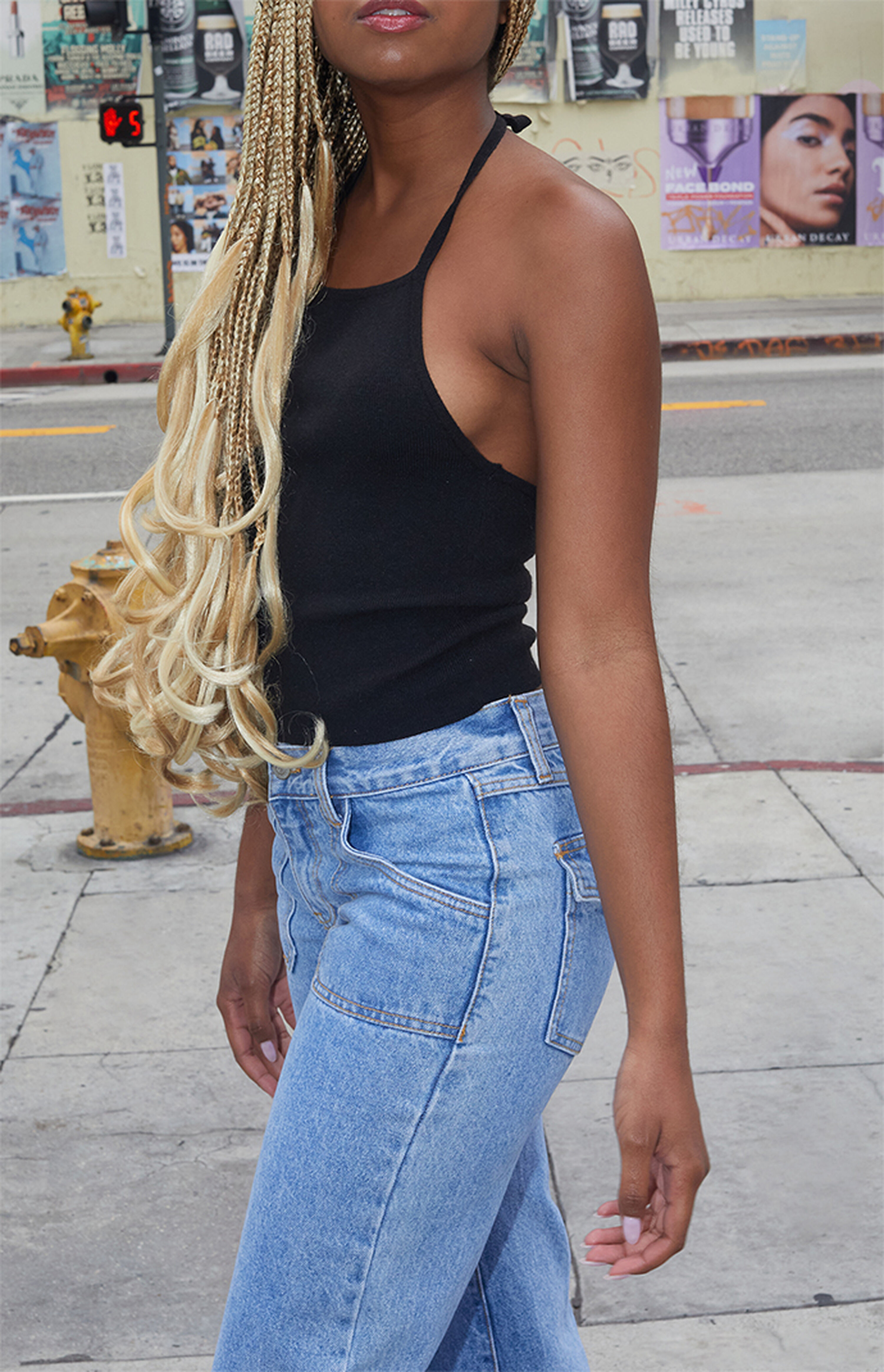 John Galt Black High Neck Tank Top | PacSun