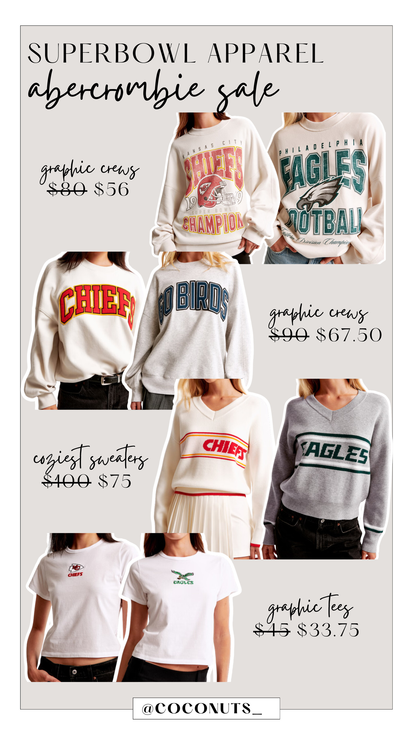 Abercrombie Super Bowl Apparel on sale!

#superbowl #football #chiefs #eagles 

 #LTKGiftGuide #LTKSaleAlert #LTKFindsUnder100