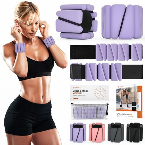 Wrist Weights, Ankle Weights for Women Men, Adjustable Wrist Weighted Bracelet for Home Gym Workout, Running, Yoga, Exercise, Strength Training, Set of 2 (1LB Each)-Purple | Amazon (US)