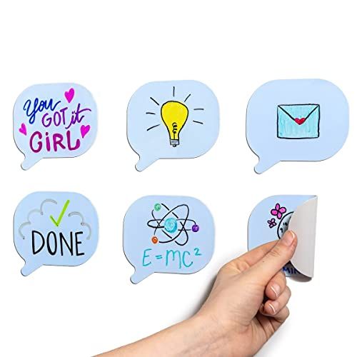 M.C. Squares Stickies Blue Chat Reusable Sticky Notes | 6-Pack Chat Bubble Re-Stickable Mini Whitebo | Amazon (US)