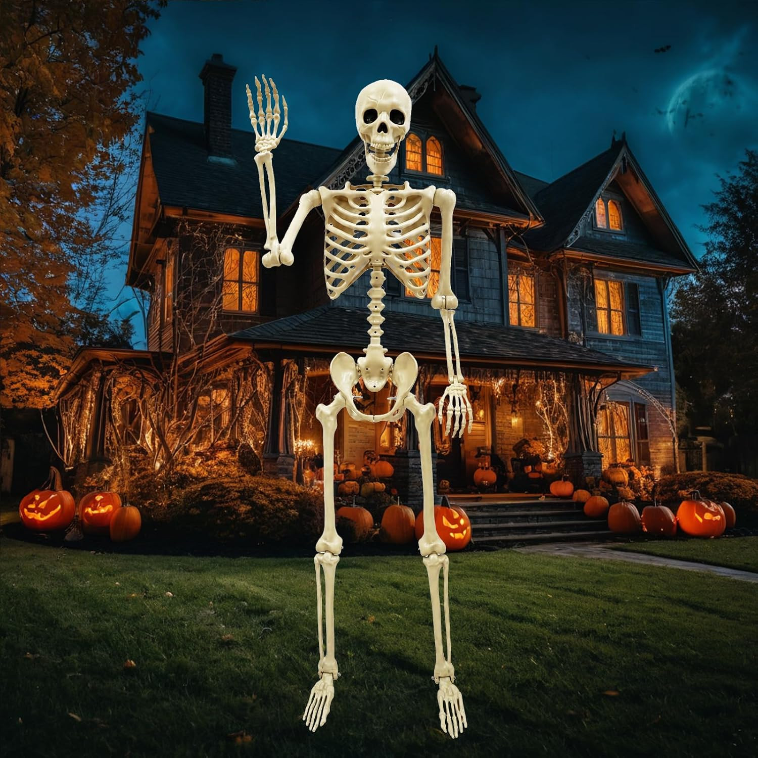 Life Size Skeleton for Halloween: 5.4ft Realistic Human Skeleton | Amazon (US)