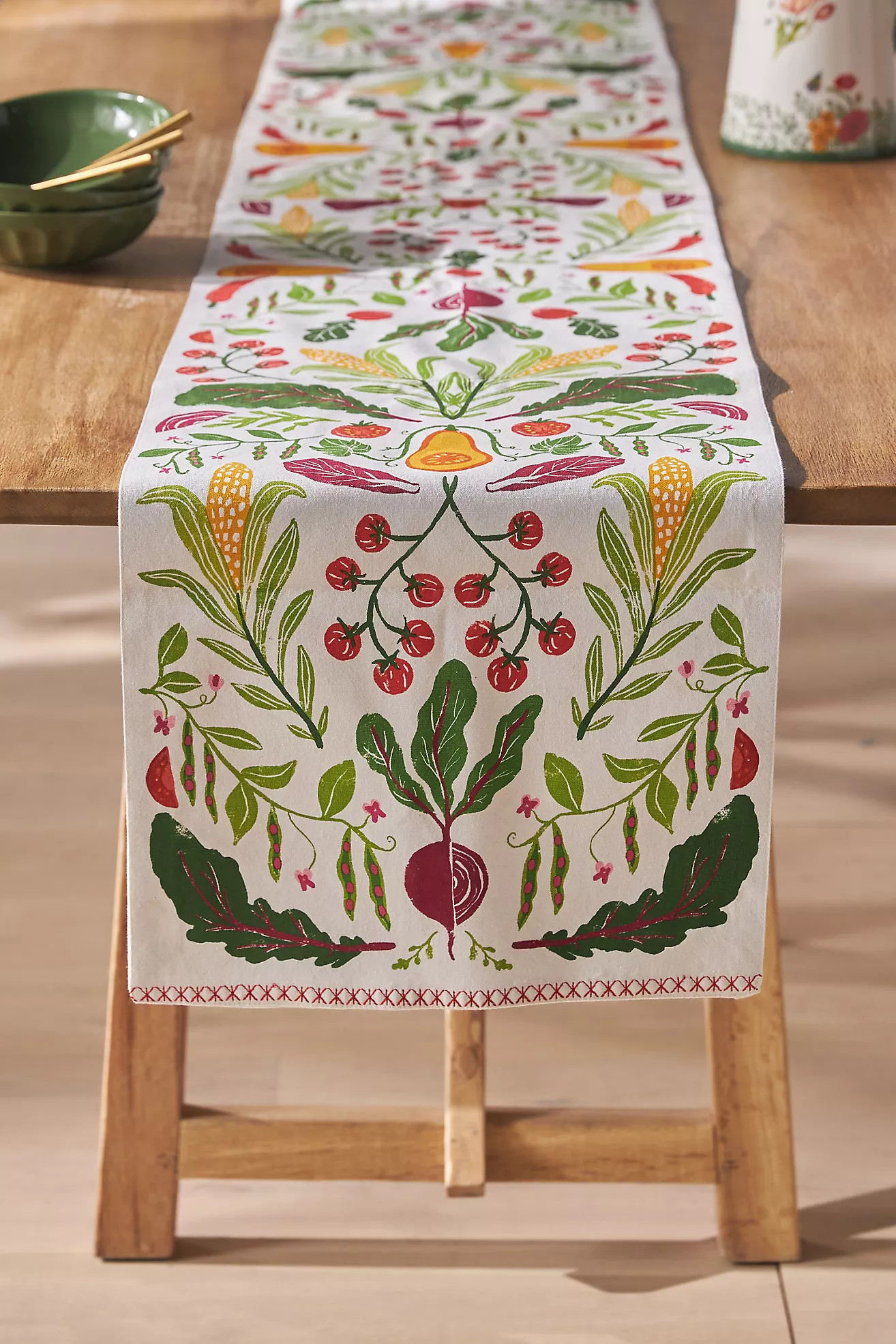 Folkloric Veggies Table Runner | Anthropologie (US)
