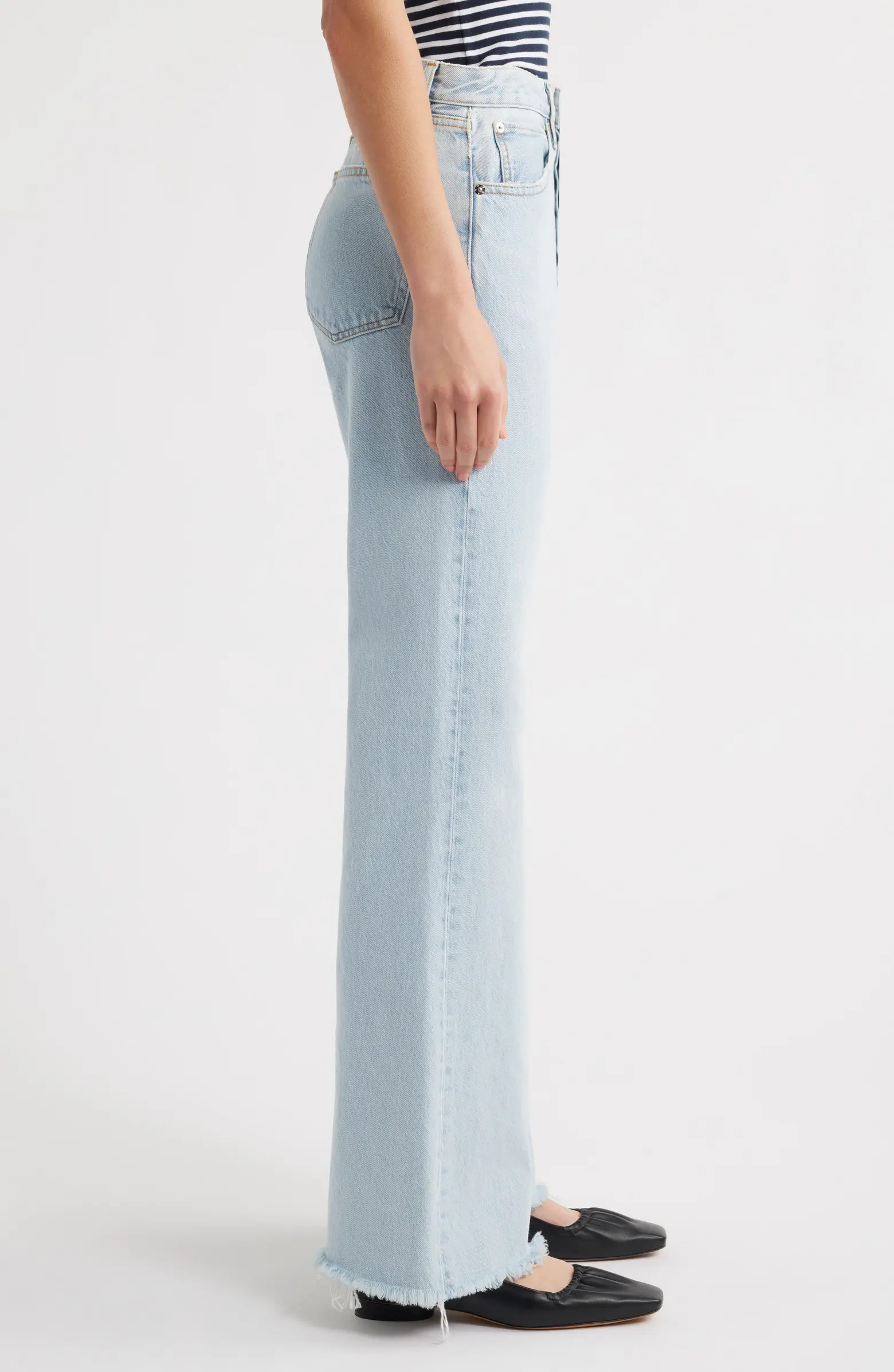 FRAME The Lax Frayed High Waist Flare Jeans | Nordstromrack | Nordstrom Rack