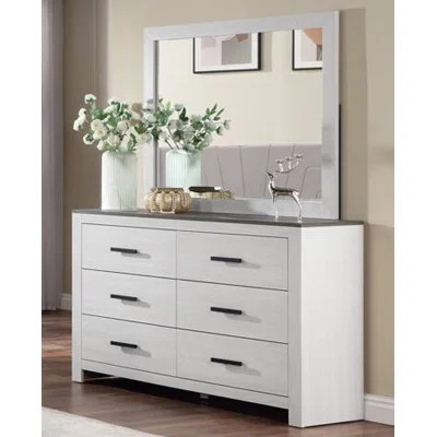 Kateshia 6 - Drawer 58" Double Dresser with Mirror | Wayfair North America
