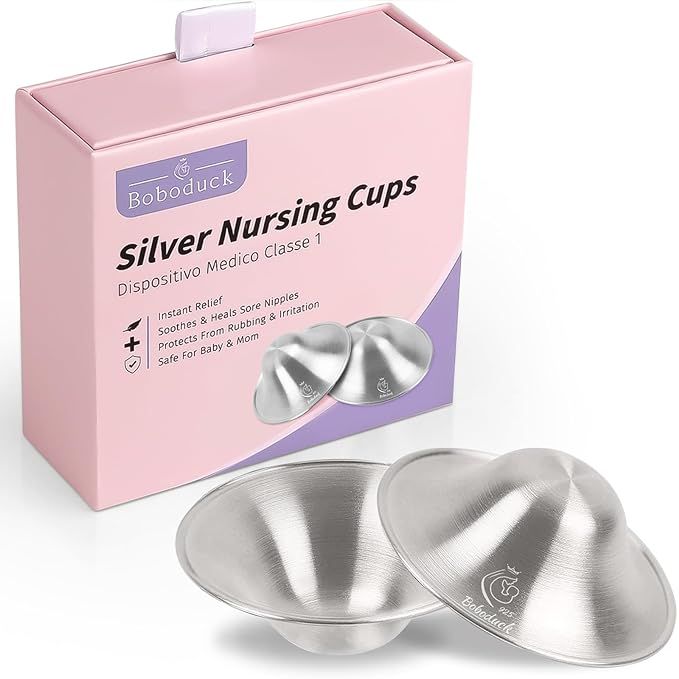 Boboduck The Original Silver Nursing Cups - Nipple Shields for Nursing Newborn, Newborn Breastfee... | Amazon (US)