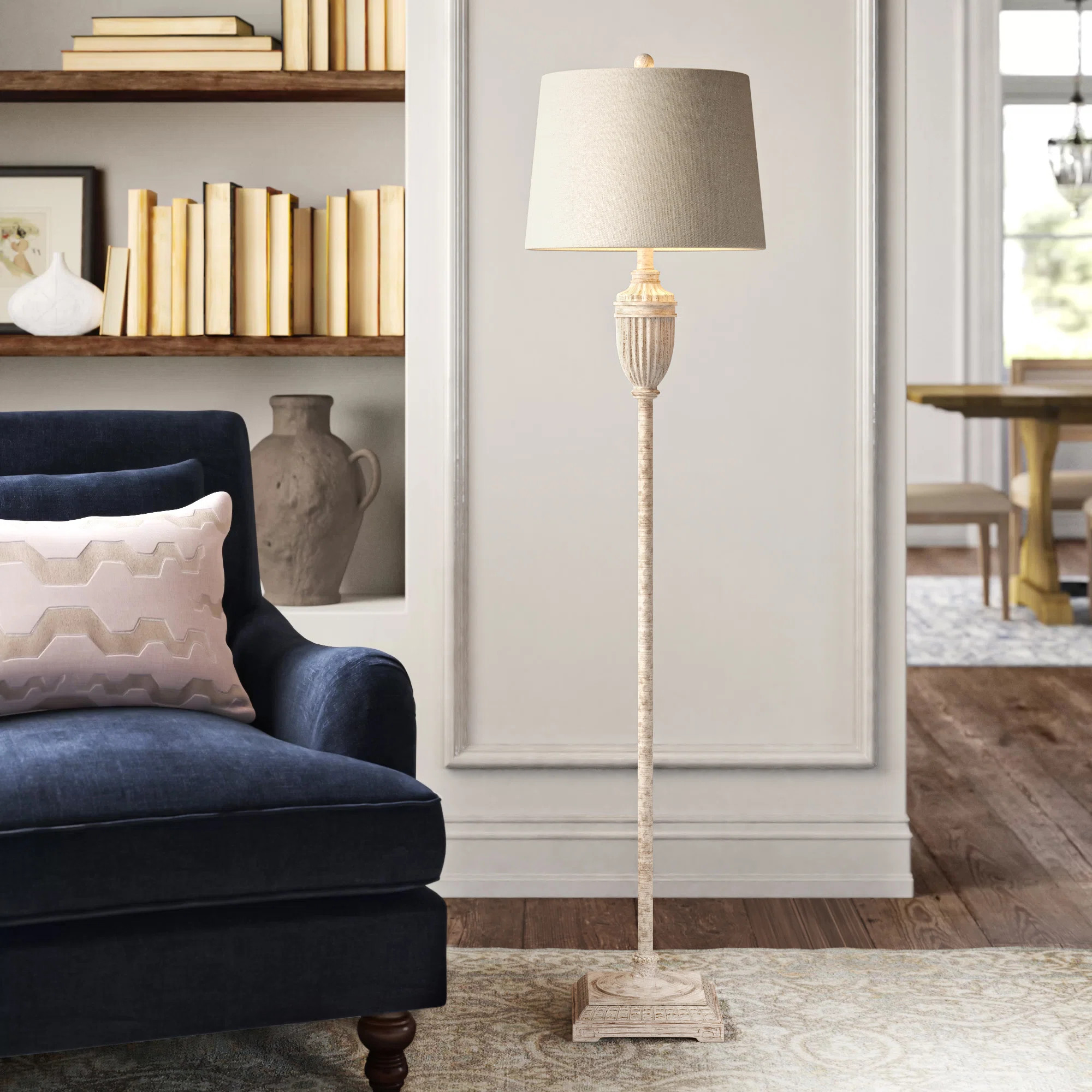 Cricklade 59'' Ivory Traditional Floor Lamp | Wayfair North America