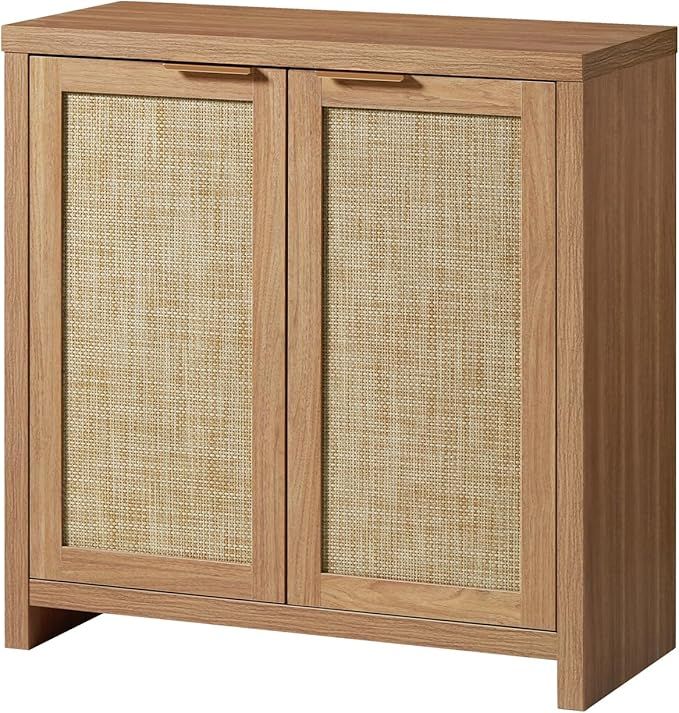 Hampstead Storage Sideboard Cabinet with Rattan Doors, Buffet Kitchen Cabinet with Adjustable She... | Amazon (US)