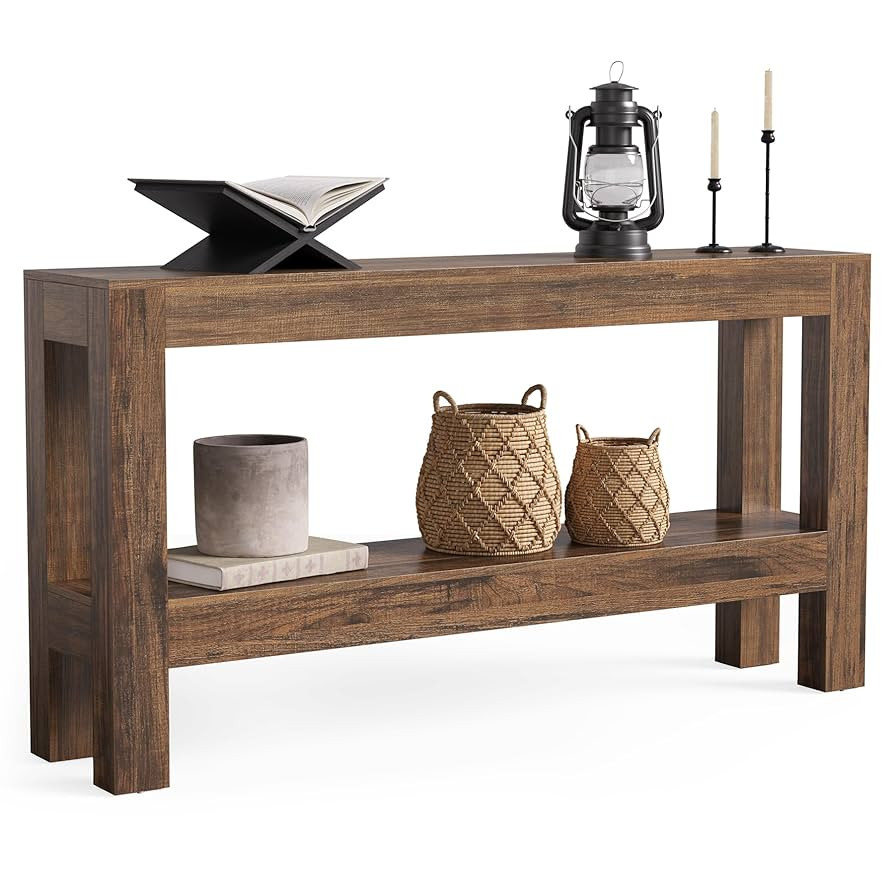 LITTLE TREE 63-Inch Narrow Long Console Table for Living Room, Farmhouse Wood Entryway Table for ... | Amazon (US)
