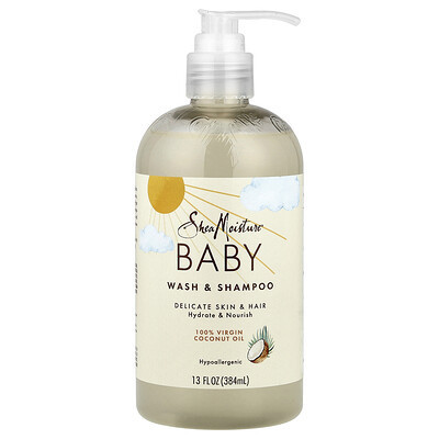 SheaMoisture, Baby Wash & Shampoo, 100% Virgin Coconut Oil, 13 fl oz (384 ml) | iHerb