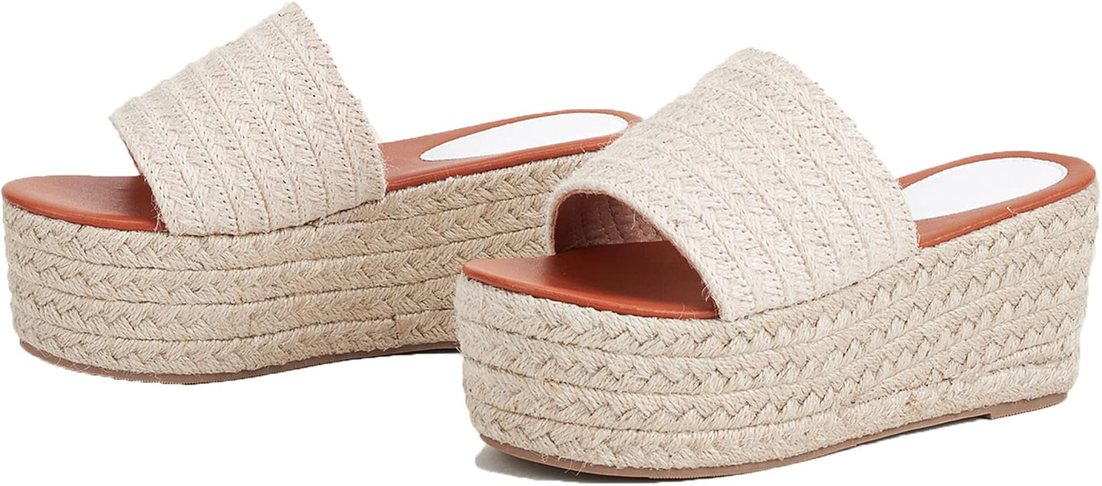 Erocalli Platform Slip on Espadrille Sandals for Women Wedges Slides Bohemia Sandals Flatform Ope... | Amazon (US)