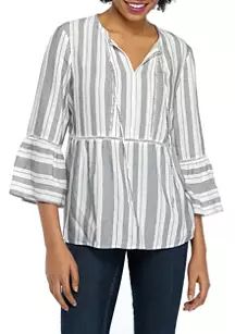 Women's Bell Sleeve Stripe Peasant Top | Belk