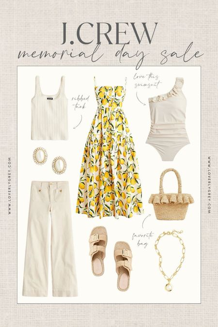 J. Crew Memorial Day sale finds. This lemon print dress and ruffle bag are perfect for a summer event look. Loverly Grey, Memorial Day Sale

#LTKSaleAlert #LTKSeasonal #LTKStyleTip