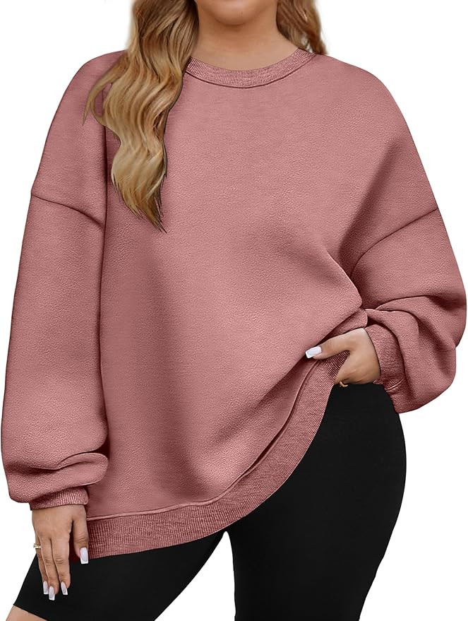 IN'VOLAND Womens Plus Size Sweatshirts Long Sleeve Fleece Soft Fall Winter Crew Neck Pullover Top... | Amazon (US)