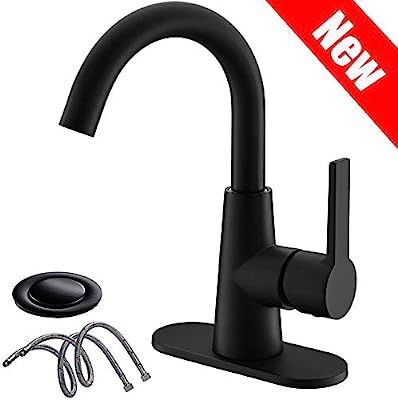 Matte Black Single Handle Bathroom Sink Faucet WE10-MB | Amazon (CA)