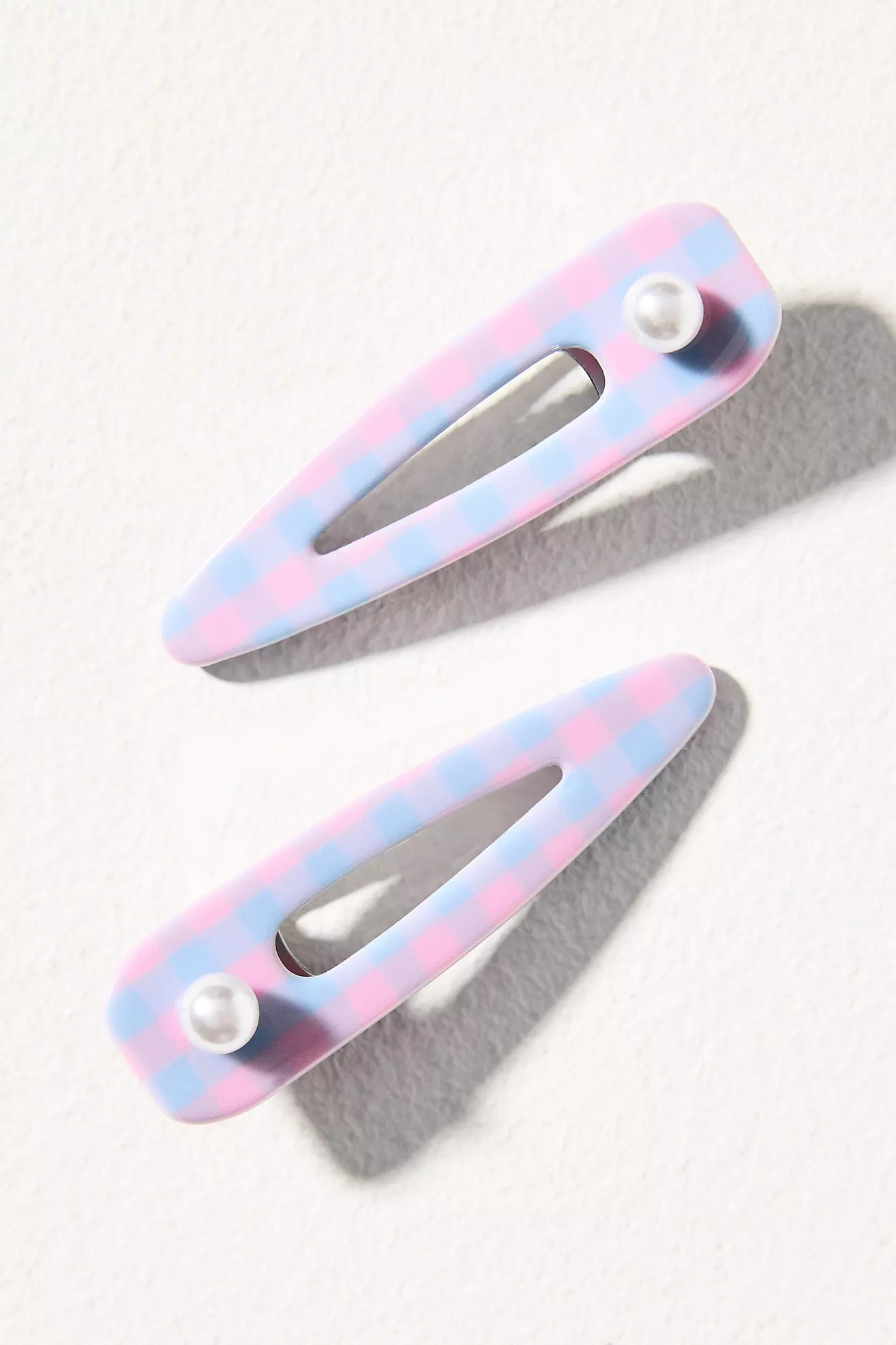 Gingham Hair Styling Clips, Set of 2 | Anthropologie (US)