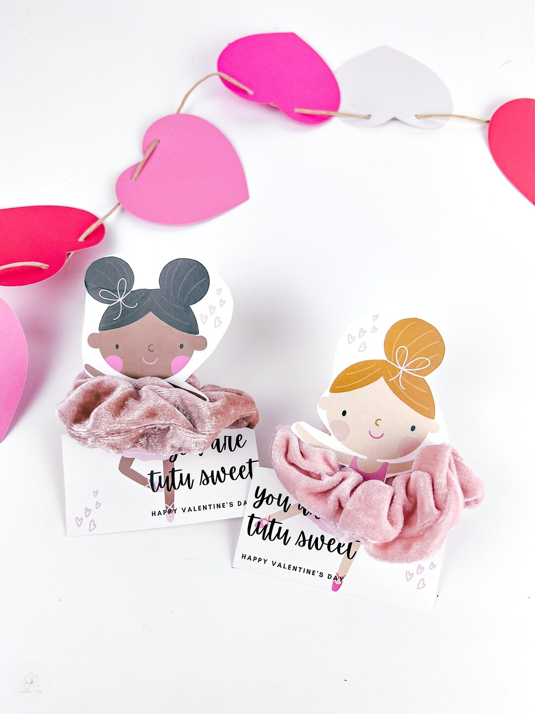 Ballerina Scrunchie Card, Scrunchies Valentine, Tutu, Printable Kids Valentine, Ballet Party Favo... | Etsy (US)