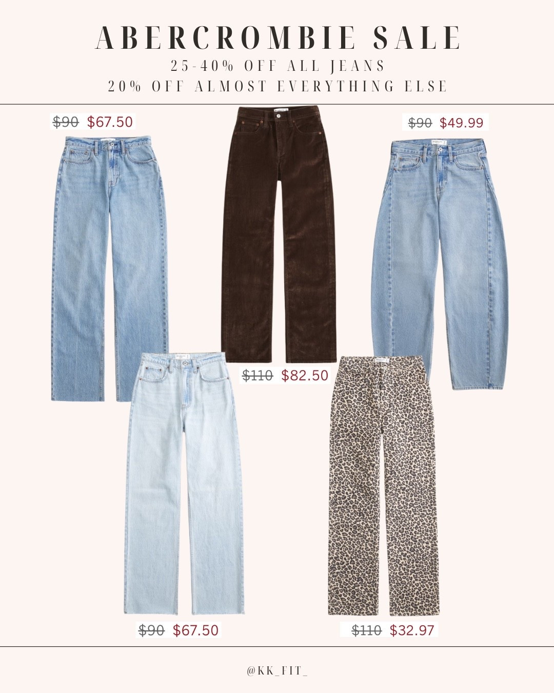 @Abercrombie viral denim sale! 25-40 off all jeans!

#LTKSeasonal #LTKootd #LTKSaleAlert