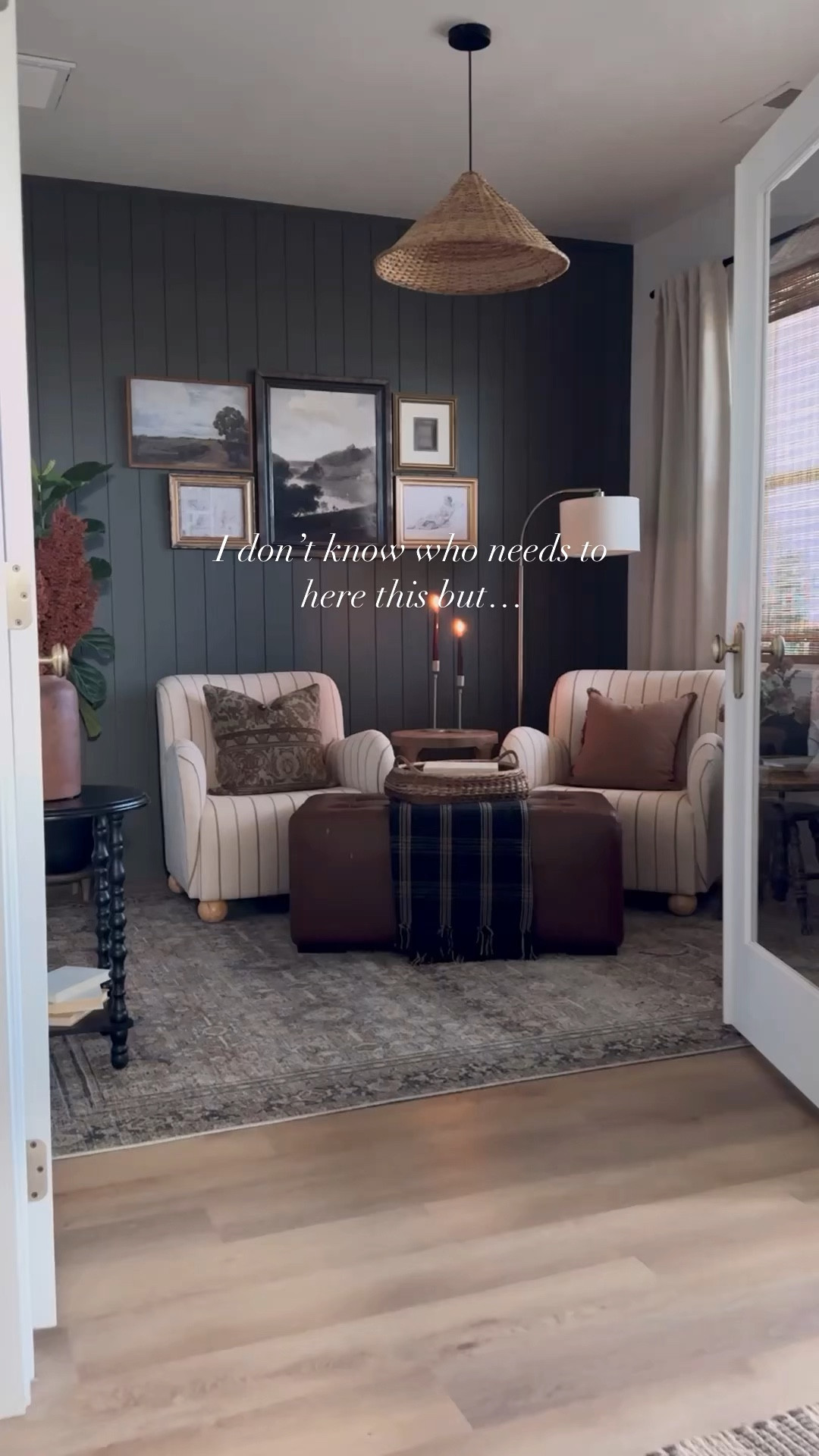 Den inspo, affordable home decor, noodle bench, Target home, bun foot accent chair, upholstered accent chair, gallery wall inspo, accent table, throw pillows, throw blanket, loloi rug, vintage rug, dried florals, conical lamp shade, rattan lampshade, affordable finds, home decor, minimalist faux tree, citrus tree, Amazon tree, striped accent chair, antique piano stool 


#LTKstyletip #LTKsalealert #LTKhome