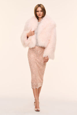Brendine Shearling Jacket PALE PINK / XL | LoveShackFancy